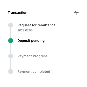 Step 3 screen to track and check the international money transfer progress in real-time